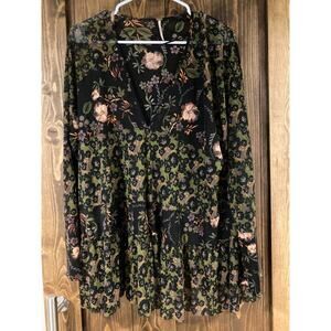 Free People Sheer Floral Blouse